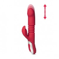 Thrusting Vibrator. 12 Thrusting & 12 Vibrating Functions, Heating, Silicone, Rechargeable, RED